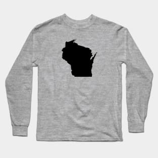 Black Wisconsin Long Sleeve T-Shirt